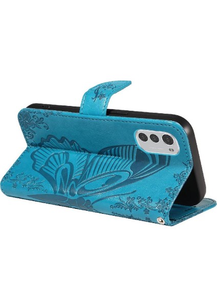 Motorola Moto MOTOROLA/E32S Kabartmalı Kelebek Ayrılabilir El Için Flip Case (Yurt Dışından)