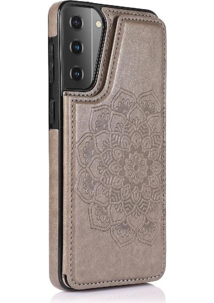 Samsung Galaxy S21 Artı Çift Düğmeler Pu Için Kart Tutucu Kılıf ile Cüzdan (Yurt Dışından) fırsatları