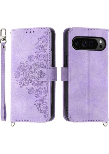 Google Pixel 9 Pro Çoklu Kredi Kartı Yuvaları Için Flip Case Kabartmalı (Yurt Dışından)