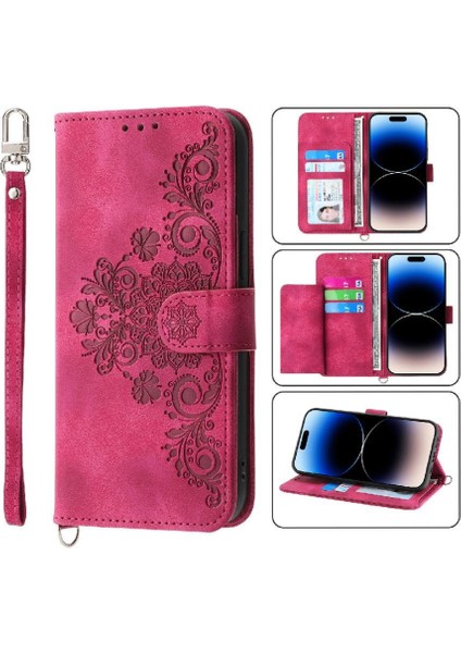 Bdt Shop Nokia C21 Artı Çoklu Kredi Kartı Yuvaları Için Flip Case Bileklik Kabartmalı (Yurt Dışından)