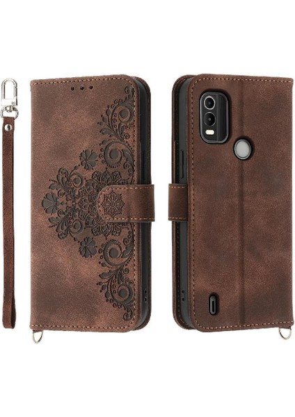 Bdt Shop Nokia C21 Artı Çoklu Kredi Kartı Yuvaları Için Flip Case Bileklik Kabartmalı (Yurt Dışından)