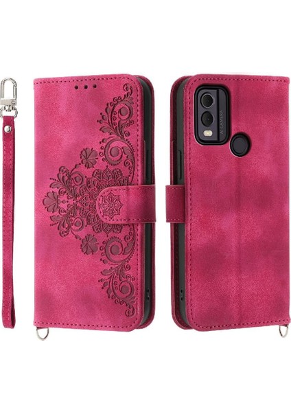 Nokia C22 Kabartmalı Çoklu Kredi Kartı Yuvaları Için Flip Case Darbeye (Yurt Dışından)