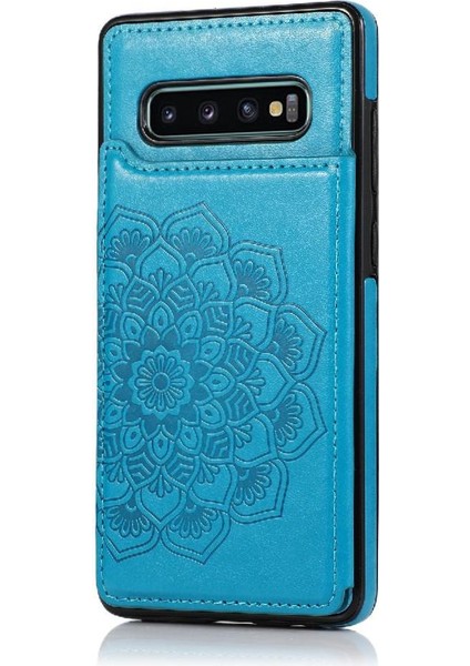 Samsung Galaxy S10 Artı Desen Çiçek Pu Için Kart Tutucu Kılıf ile Cüzdan (Yurt Dışından)