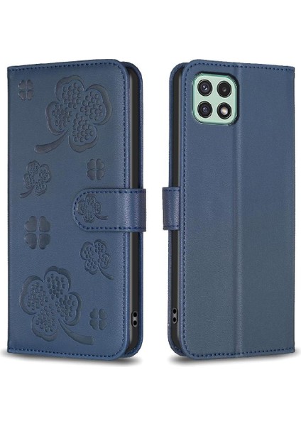 Samsung Galaxy A22 5g Yonca Çiçek Çok Renkli Cüzdan Pu Için Flip Case (Yurt Dışından)