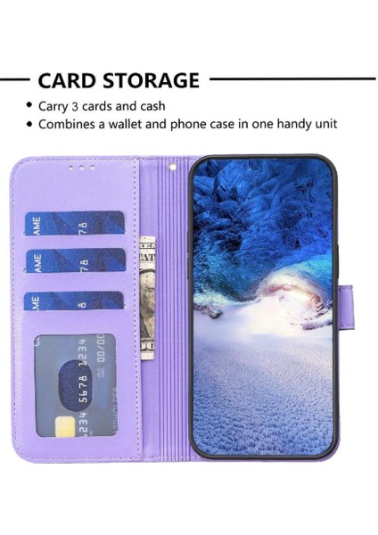 Bdt Shop Samsung Galaxy A22 5g Yonca Çiçek Çok Renkli Cüzdan Pu Için Flip Case (Yurt Dışından)