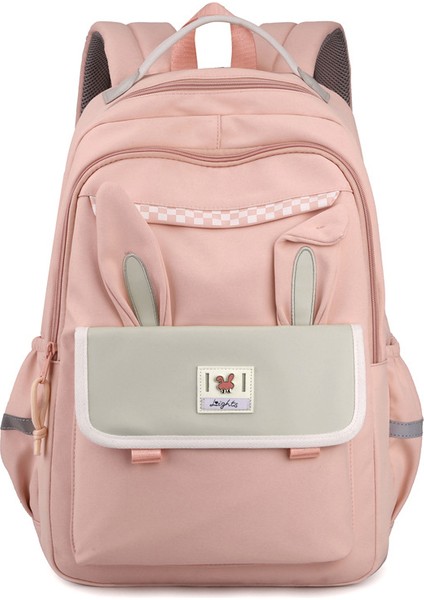Sırt Çantası Kontrast Renk Okul Çantası Kadın Ortaokul Öğrencisi Lise Sırt Çantası Büyük Kapasiteli Çok Yönlü Şık ve Rahat (Yurt Dışından)