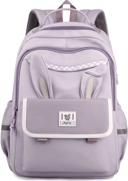 Sırt Çantası Kontrast Renk Okul Çantası Kadın Ortaokul Öğrencisi Lise Sırt Çantası Büyük Kapasiteli Çok Yönlü Şık ve Rahat (Yurt Dışından)