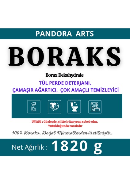 Boraks Doğal Deterjan Tül Perde Temizleyici 1.82 Kg