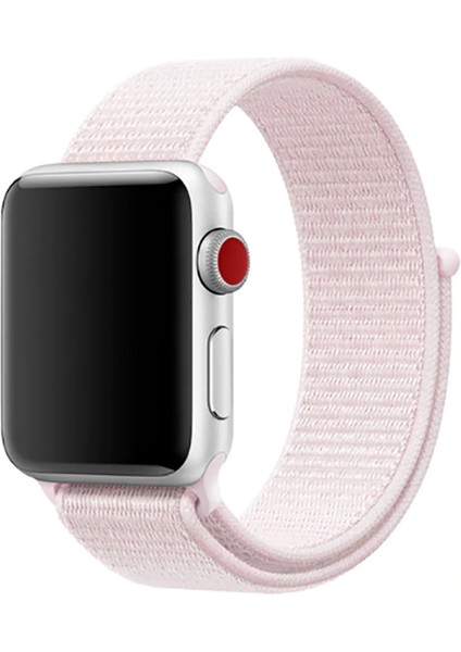 Apple Watch 42MM Uyumlu Kordon Hasır Örgü Cırt Cırtlı Terletmeyen Krd-03 Kumaş Kayış, NO18
