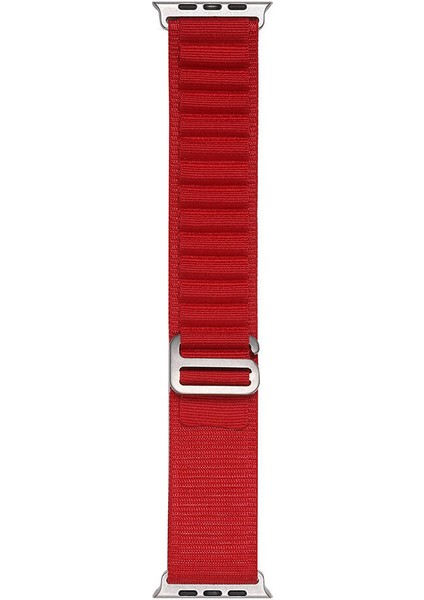 Apple Watch 38MM Uyumlu Kordon Naylon Kumaş Spor Görünümlü Band-74 Hasır Kayış, Kırmızı