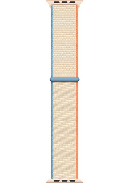 Apple Watch 42MM Uyumlu Kordon Hasır Örgü Kumaş Band-03 Strap Kayış, Krem