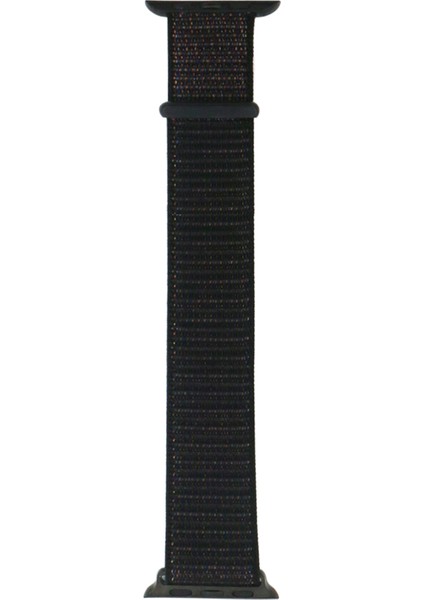 Apple Watch 38MM Uyumlu Kordon Hasır Örgü Kumaş Band-03 Strap Kayış, Siyah