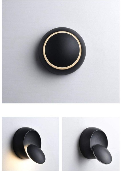 Elektrikle Çalışır, Siyah Alüminyum Kasa, Oynarbaş Yatakbaşı Aplik, 6 Watt Günışı Modern LED Armatür fiyatları