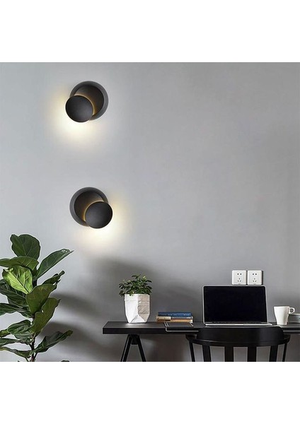 Elektrikle Çalışır, Siyah Alüminyum Kasa, Oynarbaş Yatakbaşı Aplik, 6 Watt Günışı Modern LED Armatür modelleri