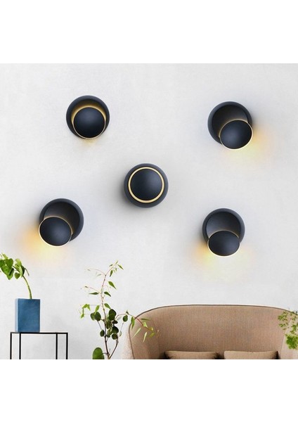 Elektrikle Çalışır, Siyah Alüminyum Kasa, Oynarbaş Yatakbaşı Aplik, 6 Watt Günışı Modern LED Armatür fırsatları