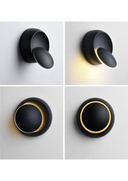 Elektrikle Çalışır, Siyah Alüminyum Kasa, Oynarbaş Yatakbaşı Aplik, 6 Watt Günışı Modern LED Armatür indirimleri