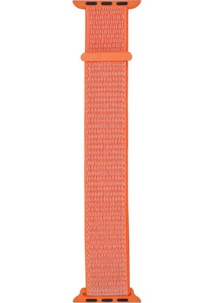 Apple Watch 42MM Uyumlu Kordon Hasır Örgü Cırt Cırtlı Terletmeyen Zore Krd-03 Kumaş Kayış, 4-Spicy Orange
