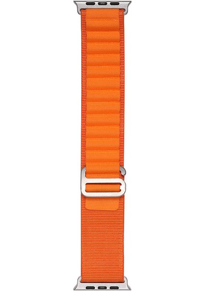 Apple Watch Ultra 49MM Uyumlu Kordon Naylon Kumaş Spor Görünümlü Band-74 Hasır Kayış, Turuncu