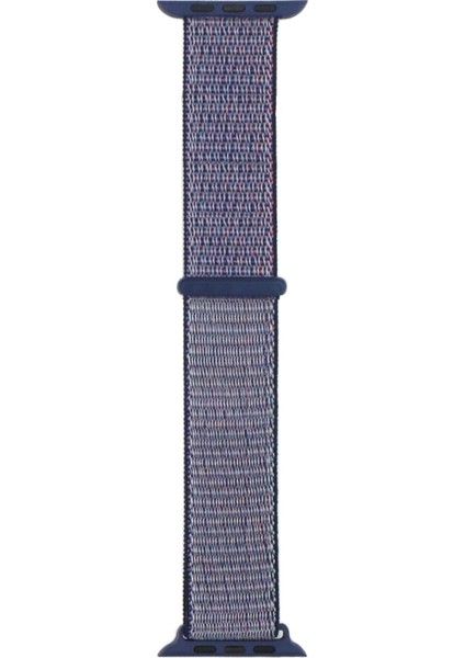 Apple Watch Ultra 49MM Uyumlu Kordon Hasır Örgü Kumaş Band-03 Strap Kayış, Fidnight Blue
