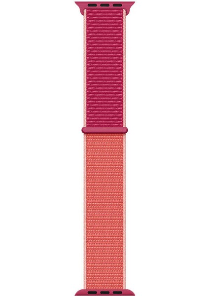 Apple Watch Ultra 49MM Uyumlu Kordon Hasır Örgü Cırt Cırtlı Terletmeyen Krd-03 Kumaş Kayış, Pomegranate