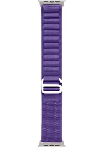 Apple Watch Ultra 49MM Uyumlu Kordon Alpine Hasır Örgü Krd-74 Kumaş Kayış, Mor