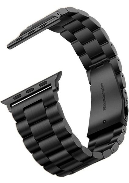 Apple Watch Ultra 49MM Uyumlu Kordon Metal Baklalı Tasarım Band-04 Kayış, Siyah