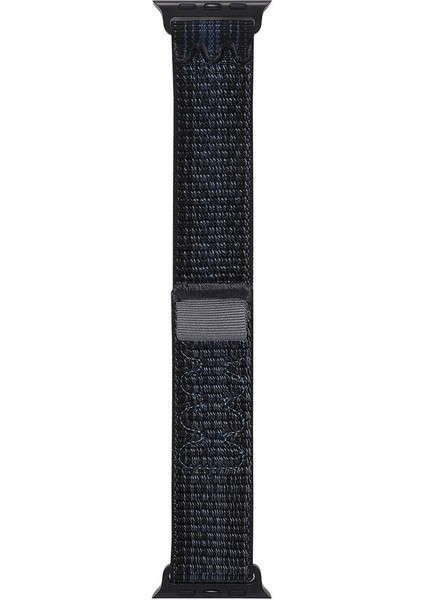 Apple Watch 7 45MM Uyumlu Krd-91 Hasır Kordon Strap Kayış, Siyah