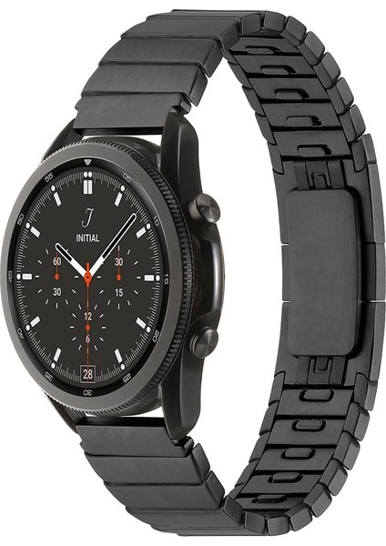 Samsung Galaxy Watch 46MM 22MM Uyumlu Kordon Paslanmaz Çelik Luxury Zore Krd-82 Kayış, Siyah