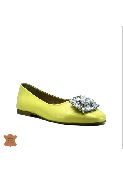 Kadın Hakiki Yumuşak Taşlı Babet 130-2642