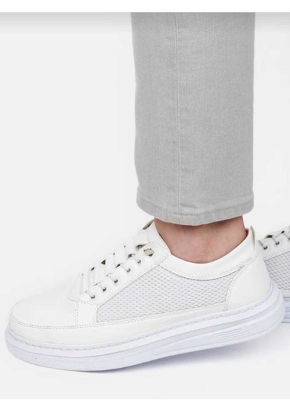 Erkek Beyaz Lastikli Fileli Ortopedik Günlük Spor Ayakkabı Garantili Sneaker Spor Ayakkabı fiyatları