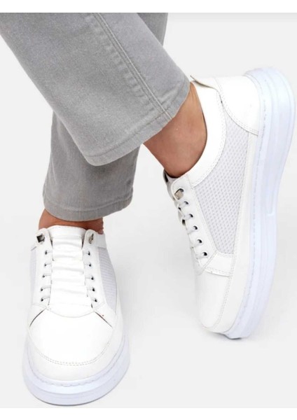 Erkek Beyaz Lastikli Fileli Ortopedik Günlük Spor Ayakkabı Garantili Sneaker Spor Ayakkabı modelleri