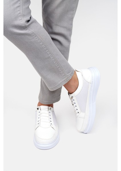 Erkek Beyaz Lastikli Fileli Ortopedik Günlük Spor Ayakkabı Garantili Sneaker Spor Ayakkabı fırsatları