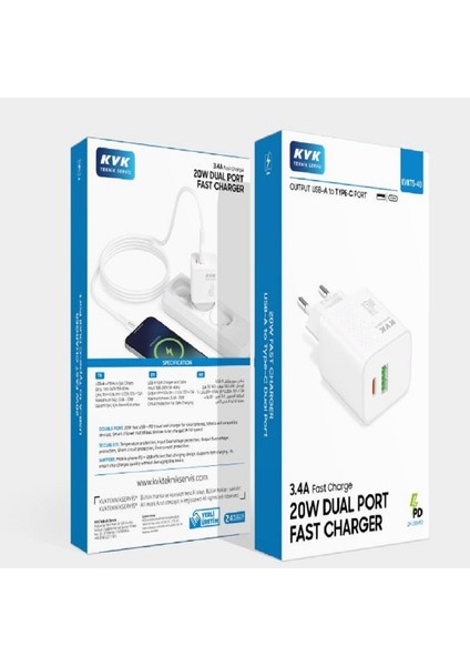 20W Dualport Sarj Başlık Output Usb-A To Type-C Port