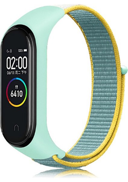 Xiaomi Mi Band 6 Uyumlu Kordon Hasır Örgü Cırt Cırtlı Terletmeyen Zore Krd-03 Kumaş Kayış, NO30
