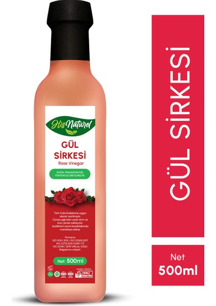 Organik Yıllanmış Gül Sirkesi Doğal Fermantasyon 500 Ml.