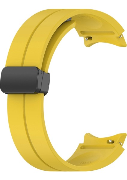 Samsung Galaxy Watch 4 40MM Uyumlu Kordon Silikon Metal Mıknatıslı Toka Zore Krd-84 Kayış, Sarı
