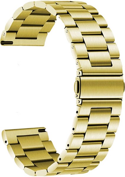 Samsung Galaxy Watch Active 2 40MM 20MM Uyumlu Kordon Metal Baklalı Tasarım Zore Band-04 Kayış, Gold