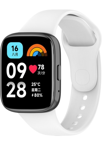 Xiaomi Redmi Watch 3 Active Uyumlu Zore Klasik Kordon, Beyaz