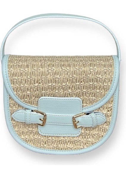 Hasır Desenli El ve Omuz Çantası