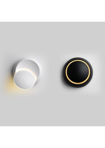 2 Adet Elektrikle Çalışır, Beyaz ve Siyah Alüminyum Kasa, Modern Aplik, 6 Watt Günışı LED Armatür fırsatları