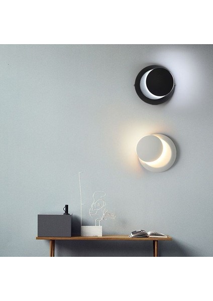 2 Adet Elektrikle Çalışır, Beyaz ve Siyah Alüminyum Kasa, Modern Aplik, 6 Watt Günışı LED Armatür indirimleri