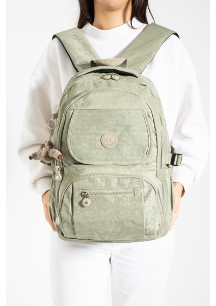 Fcstore Krinkıl Kumaş Suya Dayanıklı Büyük Boy Bej Klinkır Sırt Çantası Laptop Günlük Okul Çanta fiyatları