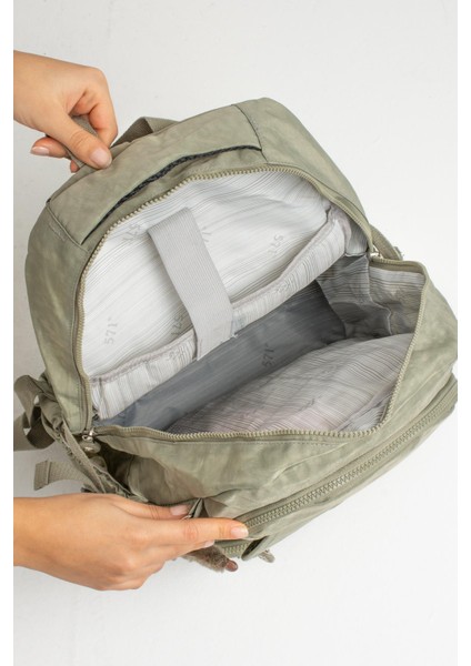 Fcstore Krinkıl Kumaş Suya Dayanıklı Büyük Boy Bej Klinkır Sırt Çantası Laptop Günlük Okul Çanta modelleri