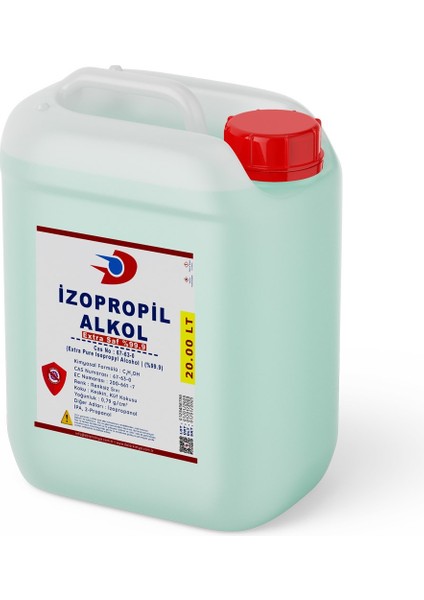 Dolar Kimya İzopropıl Alkol (Ipa) Extra Saf %99.90 Dezenfektan 20.00 Litre