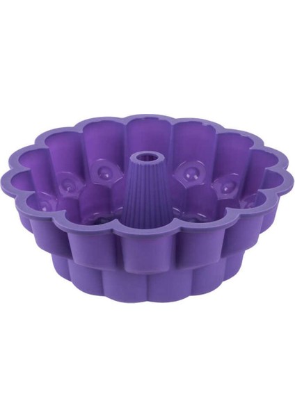 Nokta Şekilli Mor Renkli Silikon Kek Kalıbı 26X26X10CM