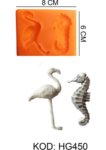 Deniz Atı & Flamingo Figürlü Gıda Silikon Kalıbı fiyatları