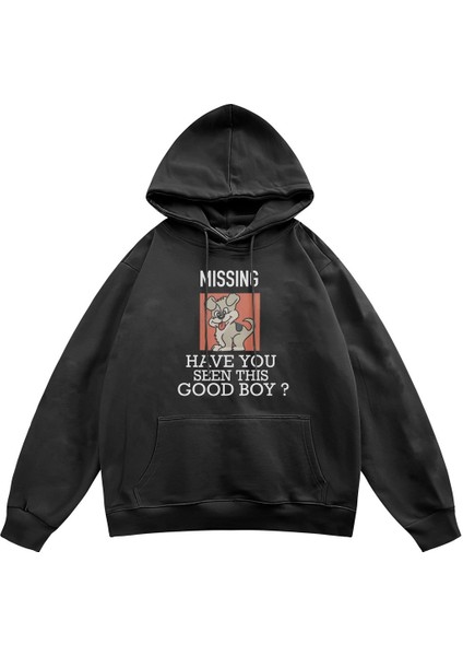 Unisex Good Boy Baskılı Kapşonlu Sweatshirt Hoodie