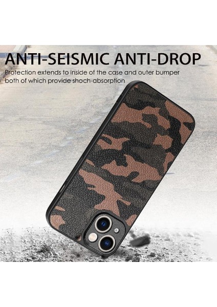 IPhone 15 Için Kılıf Camo Tasarım Anti Damla Hafif Kablosuz Şarj (Yurt Dışından)