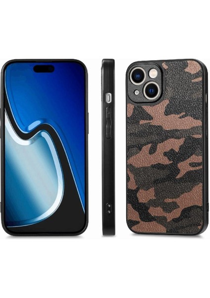 IPhone 15 Için Kılıf Camo Tasarım Anti Damla Hafif Kablosuz Şarj (Yurt Dışından)