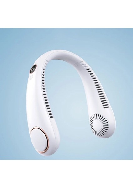 Yeni Nesil Boyun Askılı Giyilebilir Mini Fan 5 Kademeli Dijital Göstergeli Boyun Fanı Mini Vantilatör